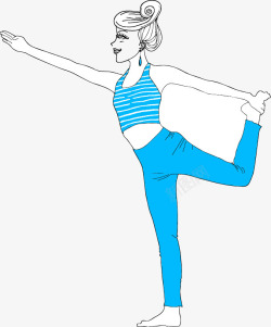 妇女健身瑜伽女人插画高清图片