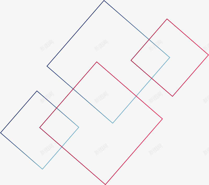 简洁手绘正方形线条png免抠素材_新图网 https://ixintu.com 几何 几何体 几何图形 多边形 线性图形 装饰图案 边框