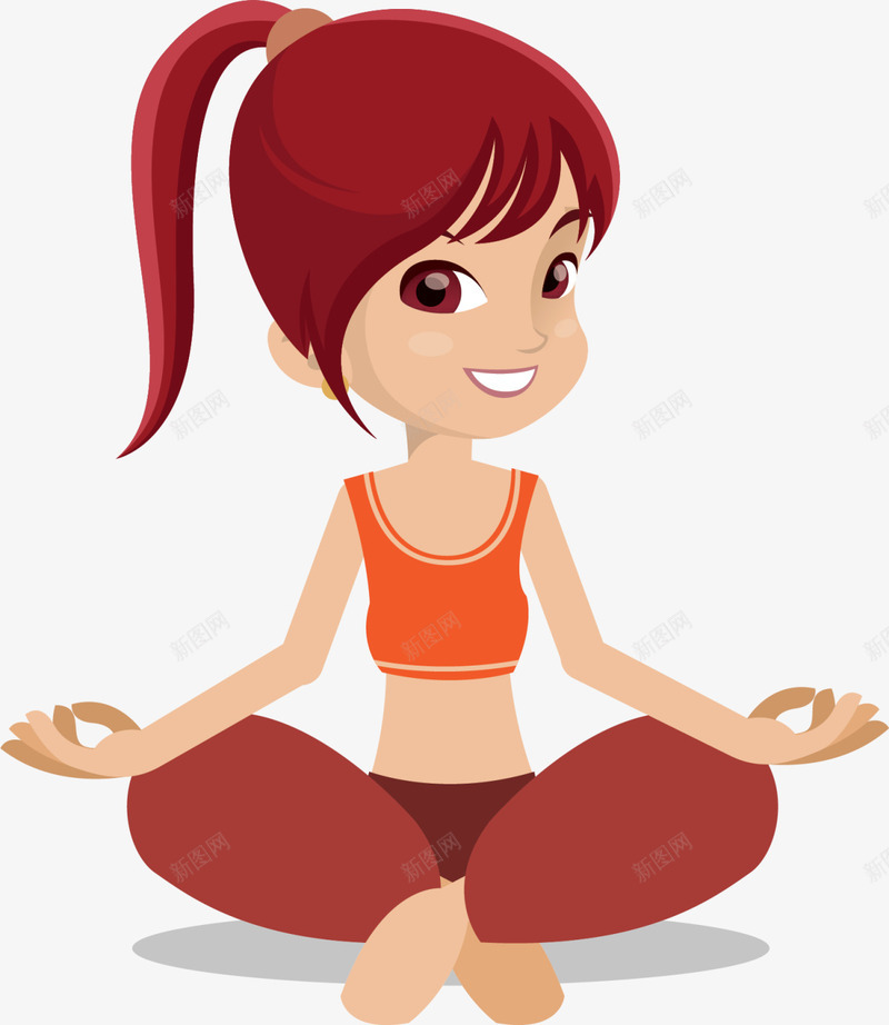 微笑卡通瑜伽女孩png免抠素材_新图网 https://ixintu.com 健康 图案 强身健体 瑜伽女孩 瑜伽女生 瑜伽馆 运动健身 锻炼