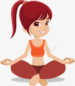 瑜伽馆logo微笑卡通瑜伽女孩高清图片