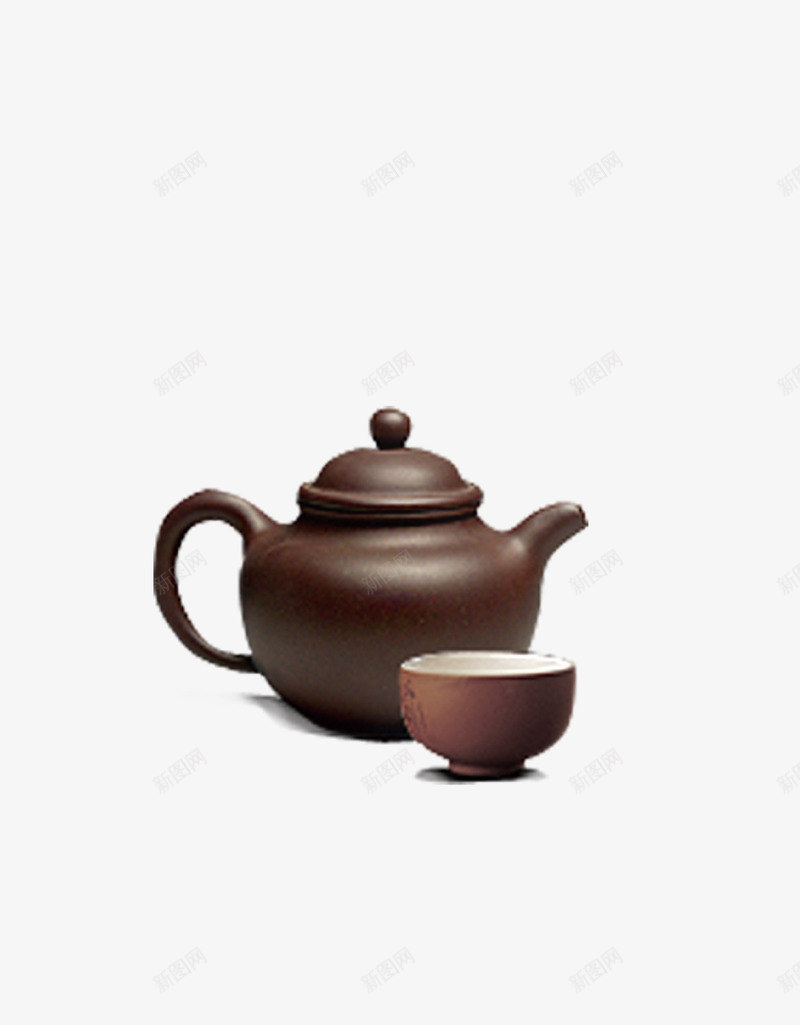茶壶和茶盅png免抠素材_新图网 https://ixintu.com 中国风 茶具 茶壶 茶盅 黄棕色