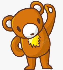 棕色身体站着的小熊矢量图高清图片