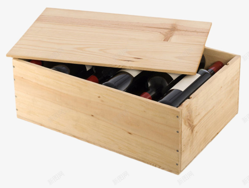 长方形木质盒子里的红酒实物png免抠素材_新图网 https://ixintu.com 容器 木盒 盒子 盖子 美味 美食 酒 食品药品 食物 食用 饮料 饮用