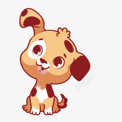 可爱斑点狗可爱卡通小狗装饰插画高清图片