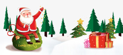 老人卡通人物圣诞节背景装饰元素高清图片