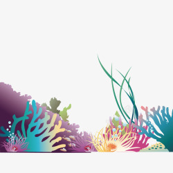 海底的珊瑚植物素材