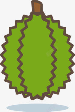 绿色圆形锯齿榴莲矢量图素材