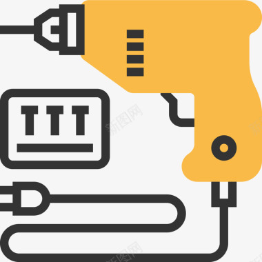 黄色冲击钻图标图标