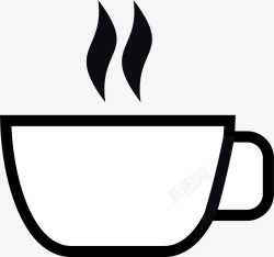 矢量热饮料手绘热咖啡图标高清图片