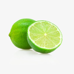 绿色水果透明底青色天然柠檬高清图片