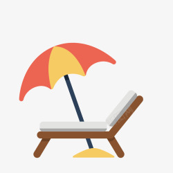 灰色雨伞彩色沙滩度假矢量图高清图片