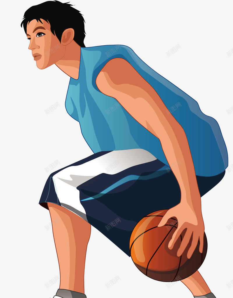 卡通篮球运动员png免抠素材_新图网 https://ixintu.com 卡通人物 插图 比赛 篮球 篮球运动员 运动