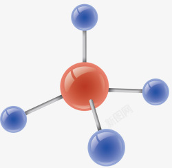 原子球塔手绘风格立体原子球矢量图高清图片