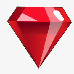 扁平红色钻石矢量图素材