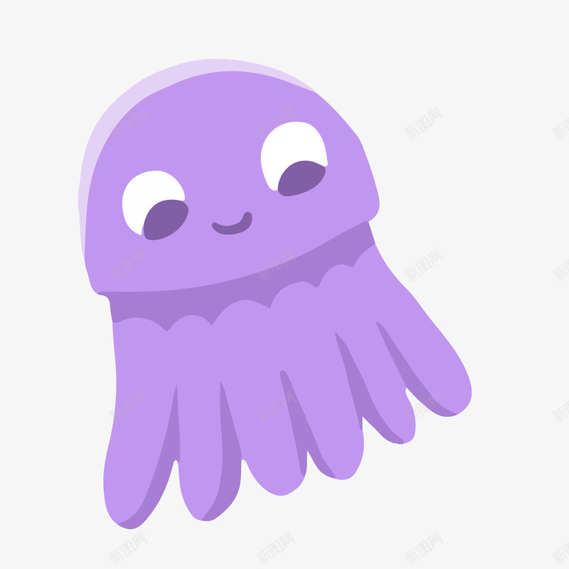卡通手绘可爱的章鱼png免抠素材_新图网 https://ixintu.com 动物 卡通 可爱 微笑 手绘 海底 章鱼 紫色