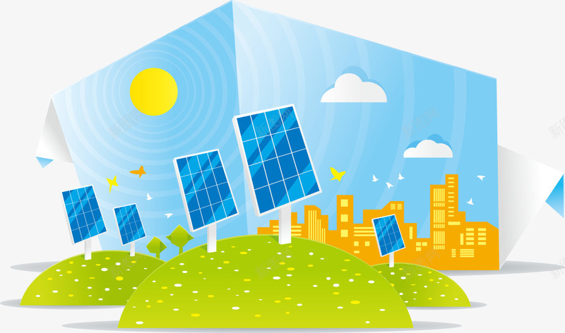 装饰太阳能能源板png免抠素材_新图网 https://ixintu.com 太阳能 环境保护 生态 装饰 资源利用