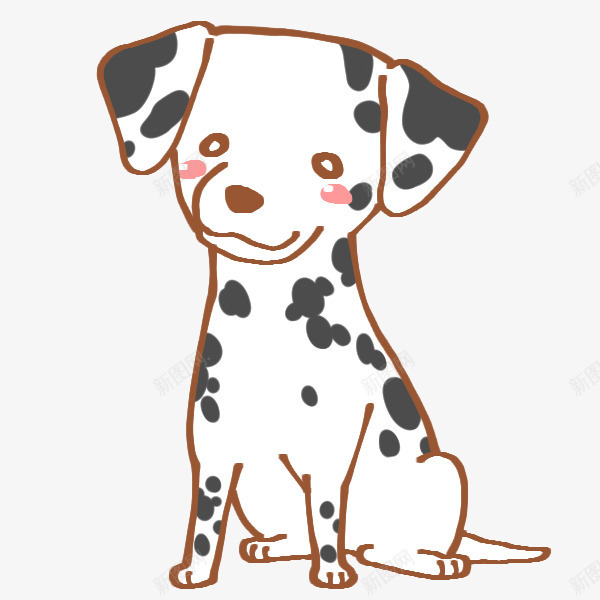 小小的斑点狗png免抠素材_新图网 https://ixintu.com 卡哇伊 卡通 手绘 斑点狗图案 狗 黑白斑点狗