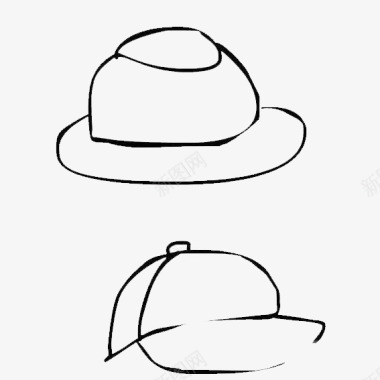 简易风格帽子简笔画图标图标