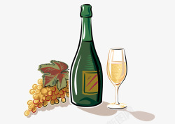 卡通葡萄酒卡通手绘葡萄酒矢量图高清图片