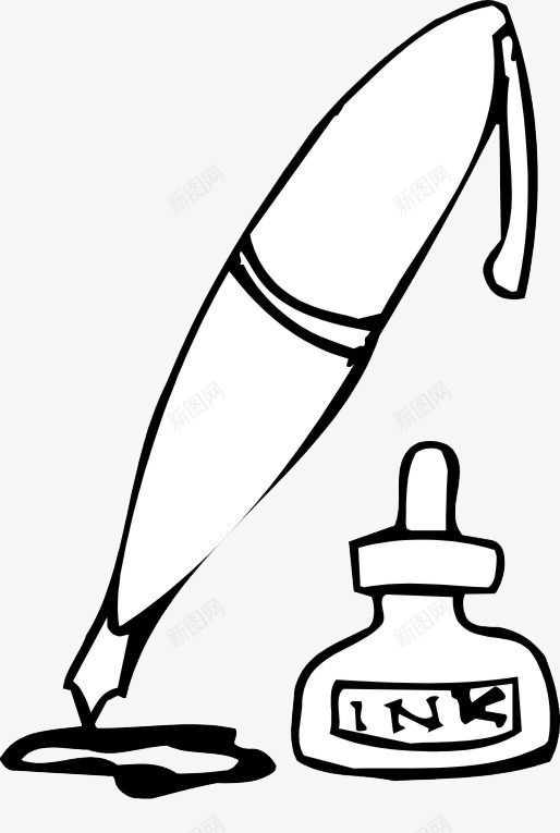 钢笔图标png_新图网 https://ixintu.com 文具 简笔画 钢笔 黑色
