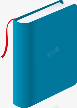 横版书籍样机蓝色立体书本矢量图高清图片