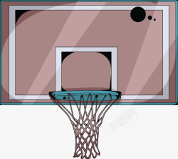 棕色清新篮球架装饰图案素材