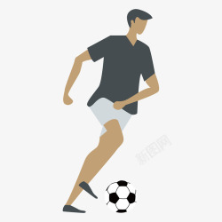 踢足球运动插画矢量图素材