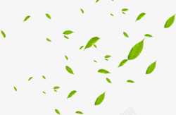 生机绿色漂浮树叶海报装饰元素高清图片