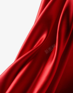 红布装饰红色丝绸高清图片