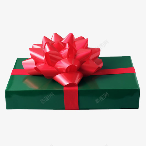 包装精致的礼物礼盒png免抠素材_新图网 https://ixintu.com 丝带 优惠礼包 大红花 彩带 盒子 红色 绿色 长方体