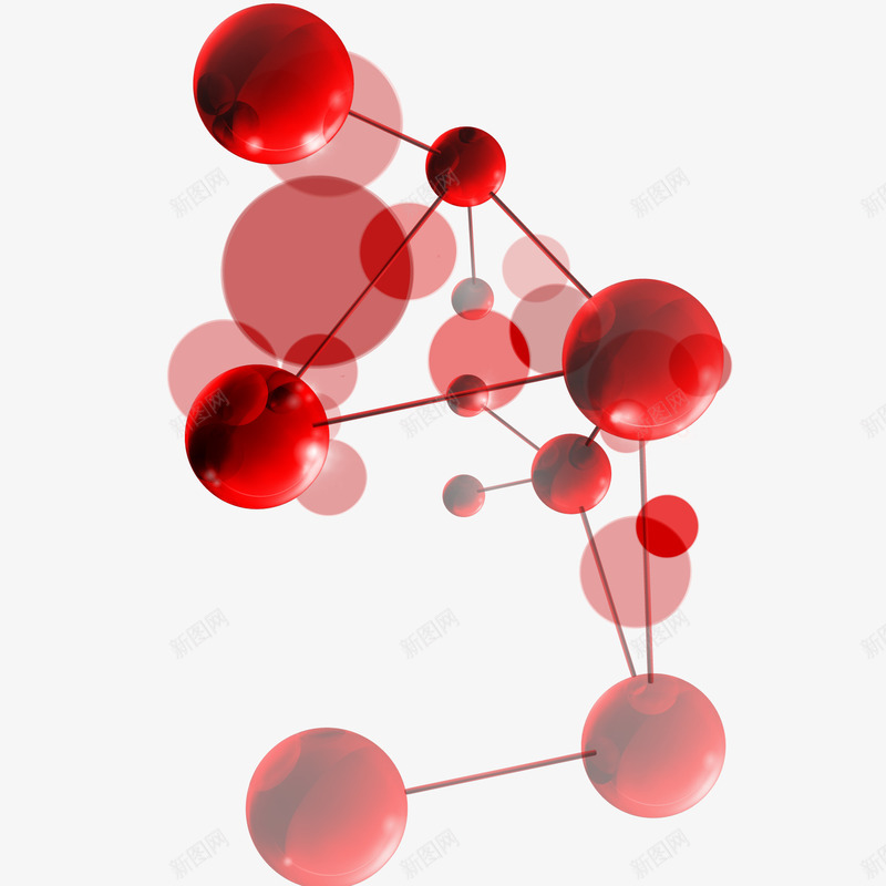 红色结构矢量图ai免抠素材_新图网 https://ixintu.com 分子 生化医疗 生物化学 矢量图 红色 结构