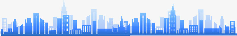 手绘蓝色城市建筑物png免抠素材_新图网 https://ixintu.com 城市 建筑物 蓝色