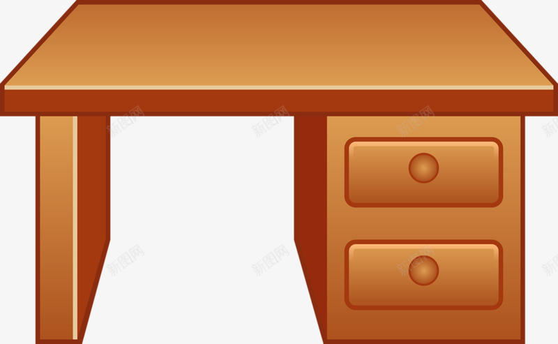 手绘家具电脑桌png免抠素材_新图网 https://ixintu.com 手绘 抽屉 木质 棕色 电脑桌