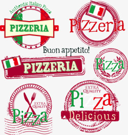 披萨印章标签素材