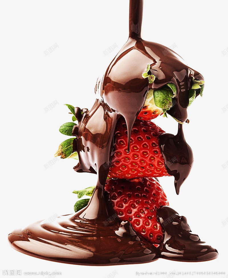 巧克力与草莓的碰撞png免抠素材_新图网 https://ixintu.com 巧克力 巧克力酱 棕色 绿色 美食 草莓