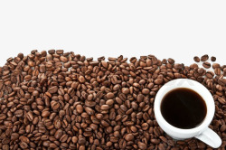 浓香咖啡一堆的咖啡豆高清图片