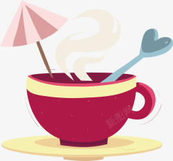 卡通食品饮料热饮奶茶矢量图高清图片