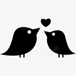 爱情是在空气中对爱情鸟图标高清图片
