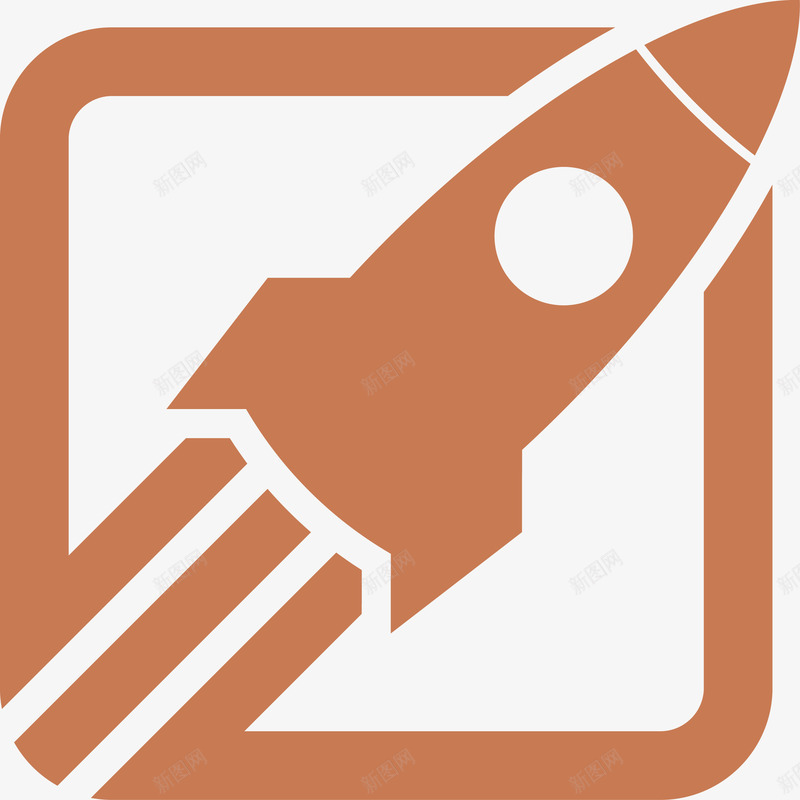 火箭logo矢量图图标eps_新图网 https://ixintu.com logo素材 棕色 火箭 矢量素材 矢量图