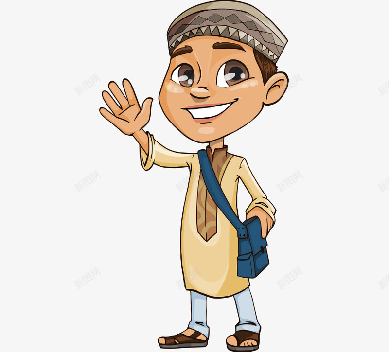 卡通手绘中东穆斯林男孩png免抠素材_新图网 https://ixintu.com 中东的男孩 卡通的人物 手绘的男孩 穆斯林的男孩