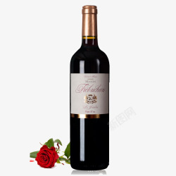 酒瓶设计玫瑰和红葡萄酒高清图片
