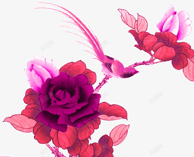 手绘粉色花朵png免抠素材_新图网 https://ixintu.com 创意图 卡通 可爱 彩色图 手绘图 简单 粉色花朵 背景