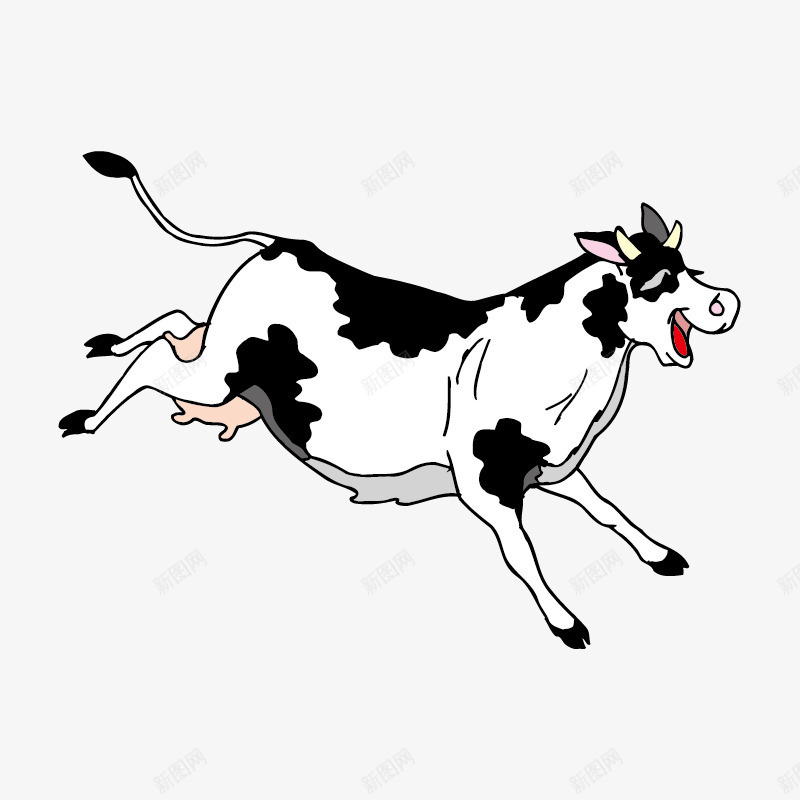 奔跑的牛动漫形象png免抠素材_新图网 https://ixintu.com 奔跑的牛 奶牛 牛卡通动漫形象