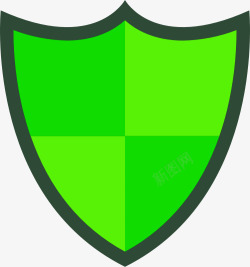 绿色简单盾牌素材