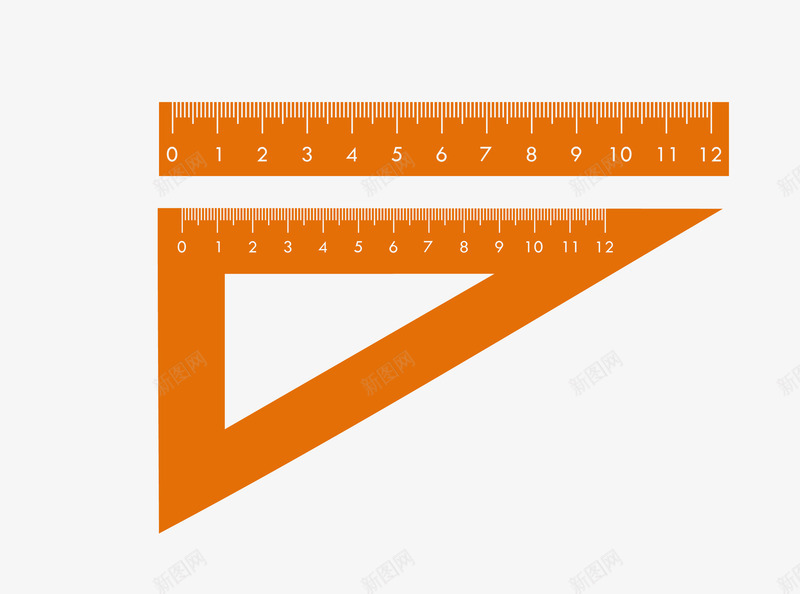 尺子和三角板png免抠素材_新图网 https://ixintu.com 三角板 尺子 直尺 矢量装饰 装饰