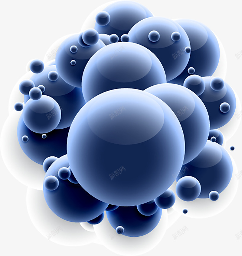 蓝色球形分子式png免抠素材_新图网 https://ixintu.com 元素 分子 分子式 医药 治疗