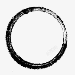 彩绘圆圈圆细镂空毛笔圈高清图片