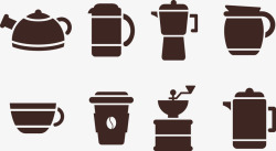 保温水杯制作咖啡工具矢量图高清图片
