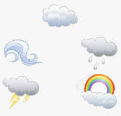 天气的标志云朵彩虹雨滴高清图片