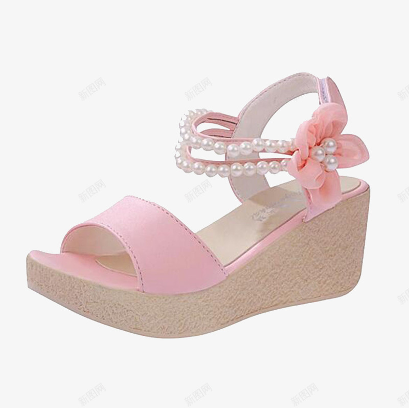 粉色坡跟鞋png免抠素材_新图网 https://ixintu.com 产品实物 坡跟 夏天 女士